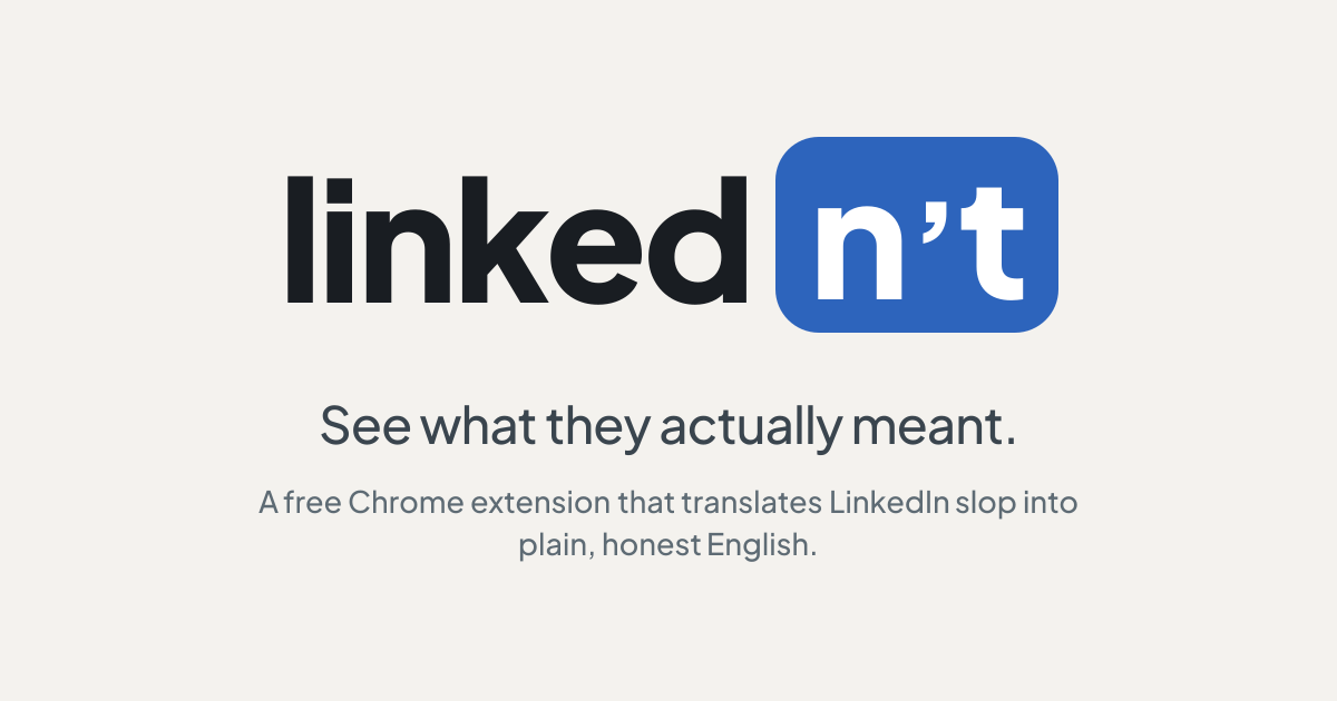 linkedn't screenshot